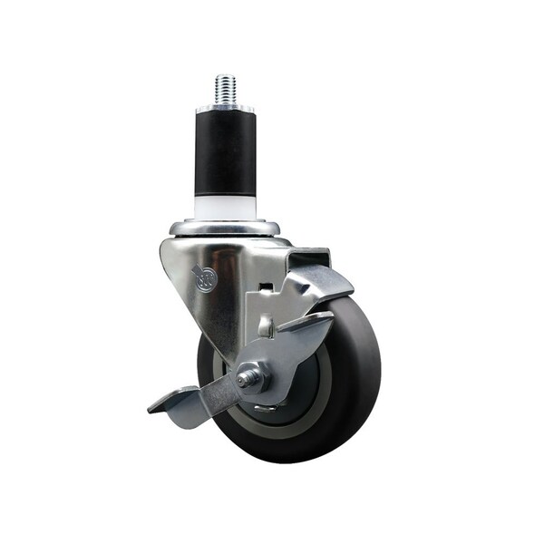 3.5'' Thermoplastic Rubber Swivel 1-1/2'' Expanding Stem Caster with Brake